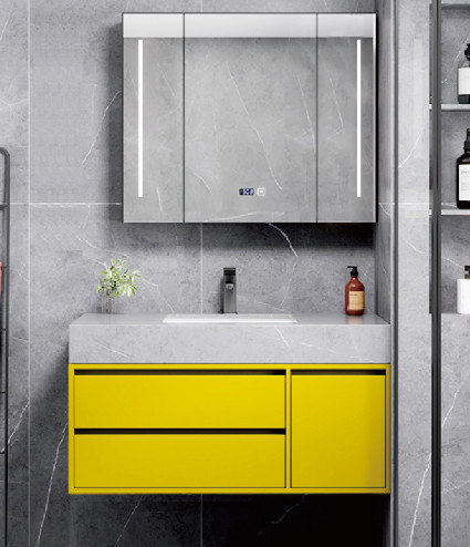 Fabriek direct Alle aluminium legering Anti-nevel LED licht Intelligente touchscreen schakelaar Badkamer Smart Mirror Cabinet