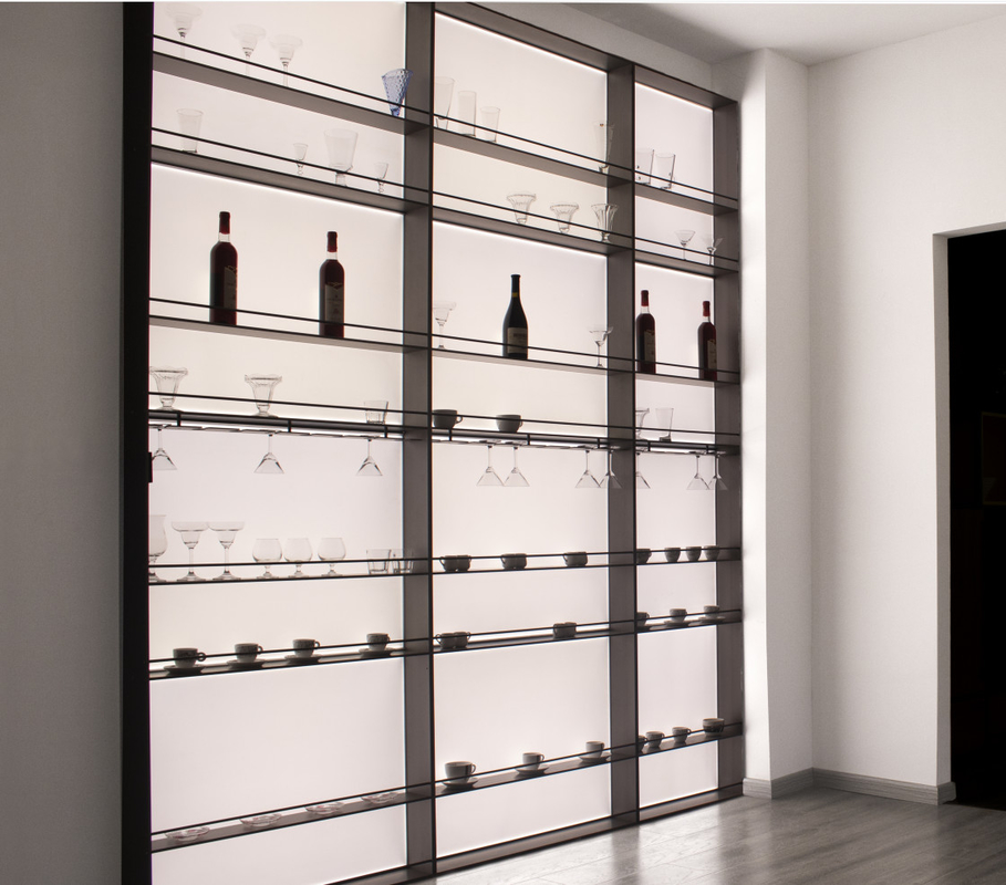Meubels Led Light Aluminium Planken Wandmontage Hangende Wand Wijnplank Voor Thuis