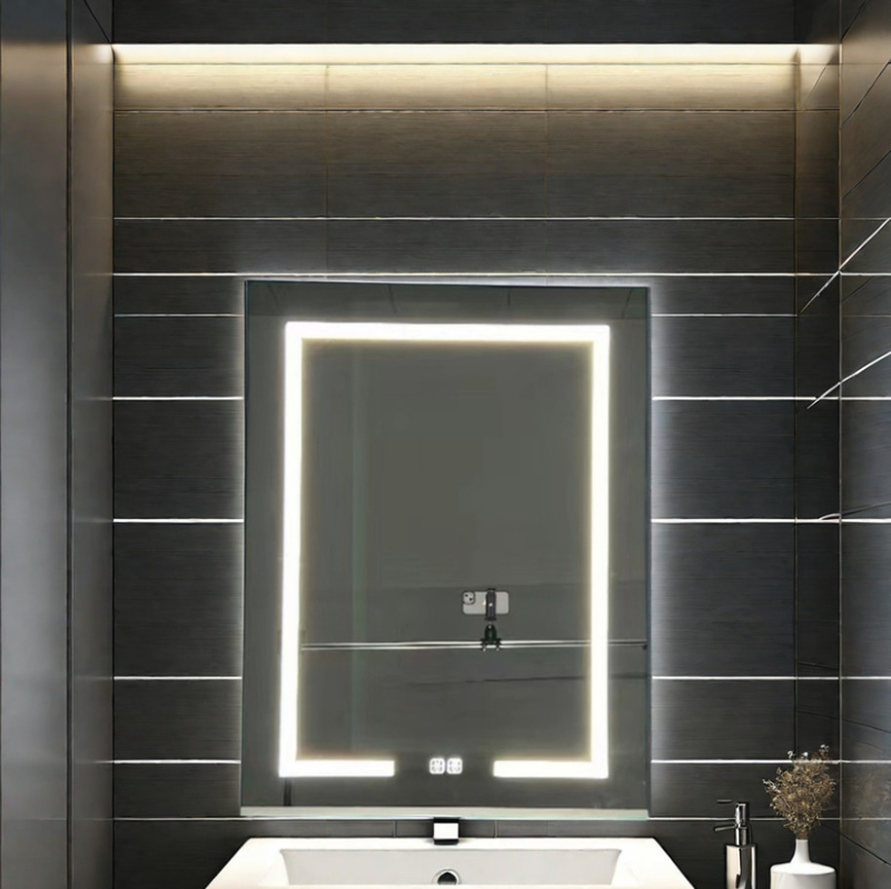 Groothandel Fabriek Elegante kast Douche Grote verlichte spiegel Badkamer Slimme LED spiegelkast Aluminium spiegel