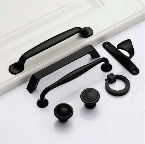 Solid single hole meubels hardware accessoires laden kast deur handvat Amerikaans zwart kast kast trekt