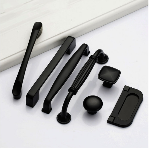 Solid single hole meubels hardware accessoires laden kast deur handvat Amerikaans zwart kast kast trekt