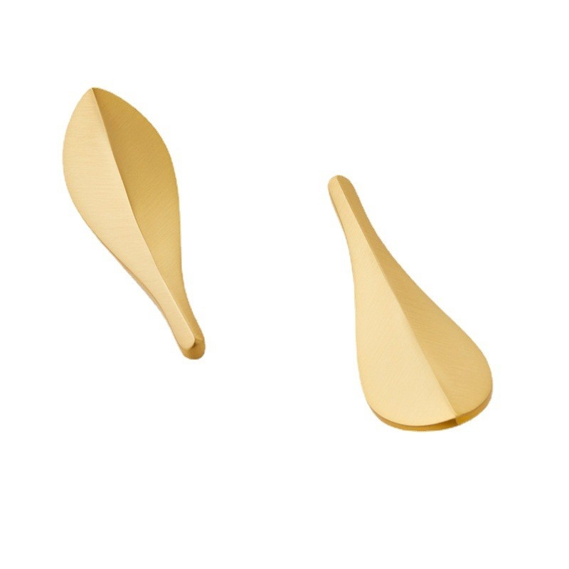 Nordic Brass Glod Leaves Kas Door Kledingkast Handle 2paren Meubel Handle Knob Dubbelgat vast Uitgerust met schroef