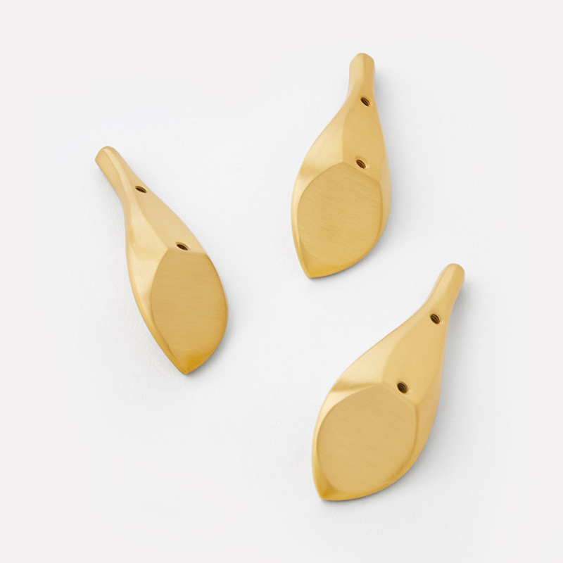 Nordic Brass Glod Leaves Kas Door Kledingkast Handle 2paren Meubel Handle Knob Dubbelgat vast Uitgerust met schroef