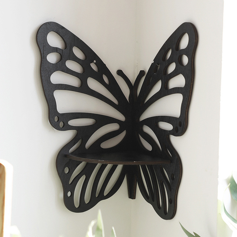 Houten hoekplank creatieve plank wanddecoratie kaarshouders voor huisversiering