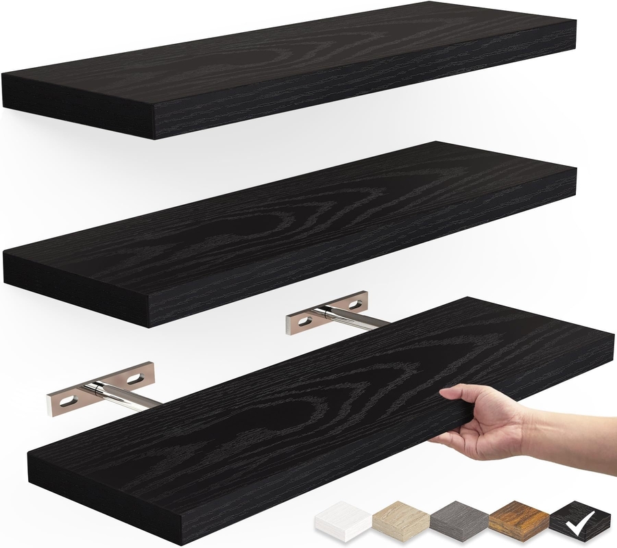 Wandelplank met wandmontage van wit hout