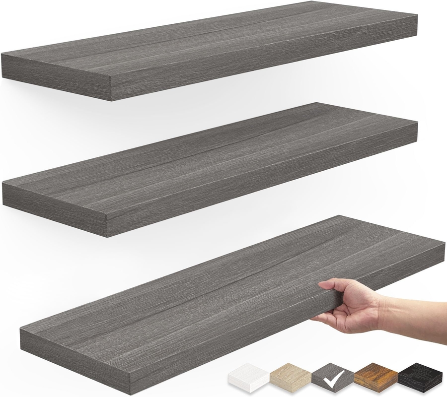 Wandelplank met wandmontage van wit hout