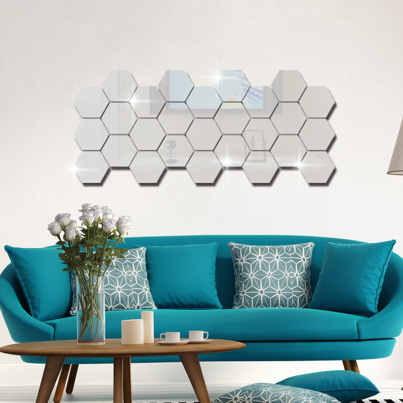 Moderne zilveren acryl SML spiegel decor huis decoratie product